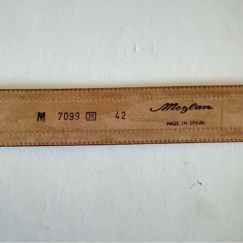 Mezlan Brown Leather Belt size 42 - Picture 6 of 6